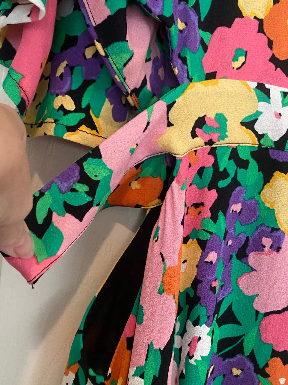 AFRM Floral V-Neck Maxi Dress With Side Cutouta in Multicolor NWOT - Picture 9 of 12